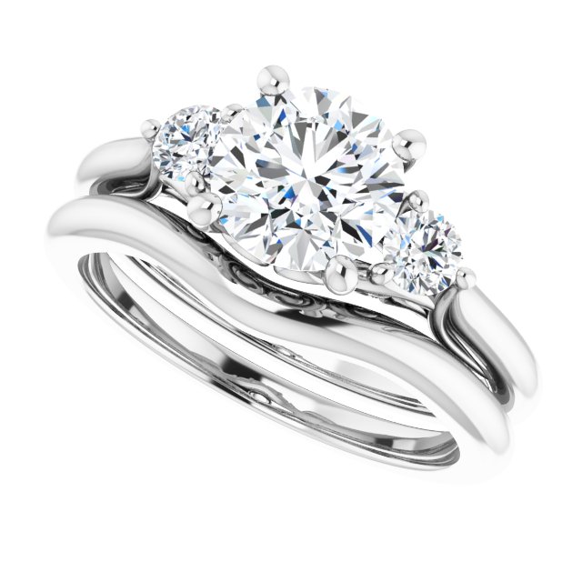 1.44 tcw Round Lab-Grown GH/VS2+ Sculptural Three Stone Engagement Ring in PLAT | AllComponents_View5 1.44 tcw Round Lab-Grown GH/VS2+ Sculptural Three Stone Engagement Ring in PLAT | AllComponents_View5