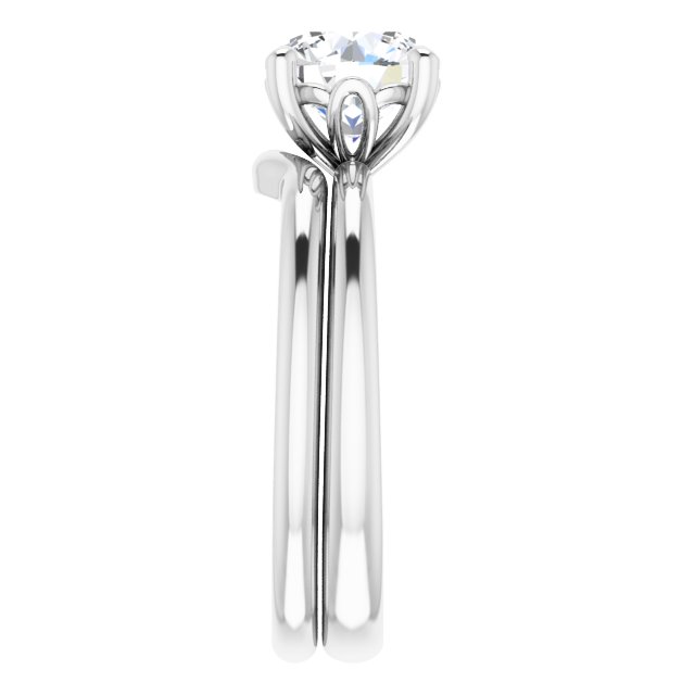 1.50 carat Round Lab-Grown GH/VS2+ Tulip Solitaire Engagement Ring in 14KW | AllComponents_ViewE 1.50 carat Round Lab-Grown GH/VS2+ Tulip Solitaire Engagement Ring in 14KW | AllComponents_ViewE