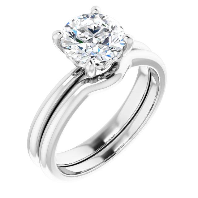 1.50 carat Round Lab-Grown GH/VS2+ Tulip Solitaire Engagement Ring in 14KW | AllComponents_ViewA 1.50 carat Round Lab-Grown GH/VS2+ Tulip Solitaire Engagement Ring in 14KW | AllComponents_ViewA