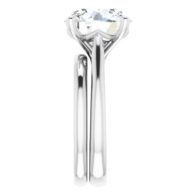 4.75 carat Round Moissanite DEF/VVS Classic Solitaire Engagement Ring in 14KW | AllComponents_ViewE 4.75 carat Round Moissanite DEF/VVS Classic Solitaire Engagement Ring in 14KW | AllComponents_ViewE