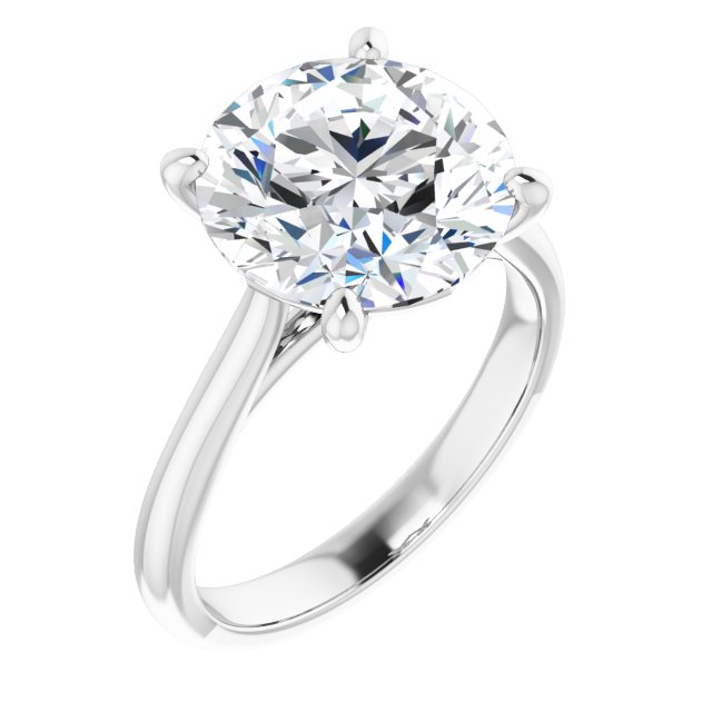 4.75 carat Round Moissanite DEF/VVS Classic Solitaire Engagement Ring in 14KW | ViewA 4.75 carat Round Moissanite DEF/VVS Classic Solitaire Engagement Ring in 14KW | ViewA