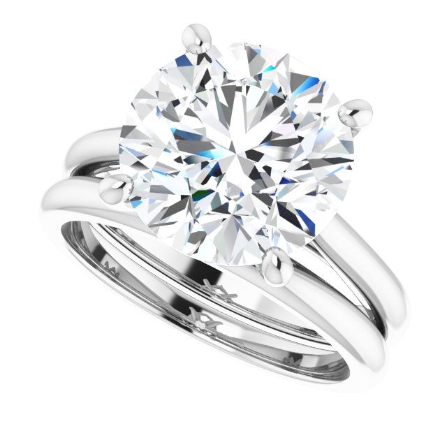 4.75 carat Round Moissanite DEF/VVS Classic Solitaire Engagement Ring in 14KW | AllComponents_View5 4.75 carat Round Moissanite DEF/VVS Classic Solitaire Engagement Ring in 14KW | AllComponents_View5