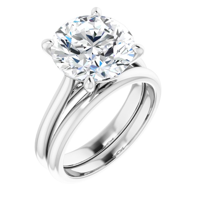 4.75 carat Round Moissanite DEF/VVS Classic Solitaire Engagement Ring in 14KW | AllComponents_ViewA 4.75 carat Round Moissanite DEF/VVS Classic Solitaire Engagement Ring in 14KW | AllComponents_ViewA