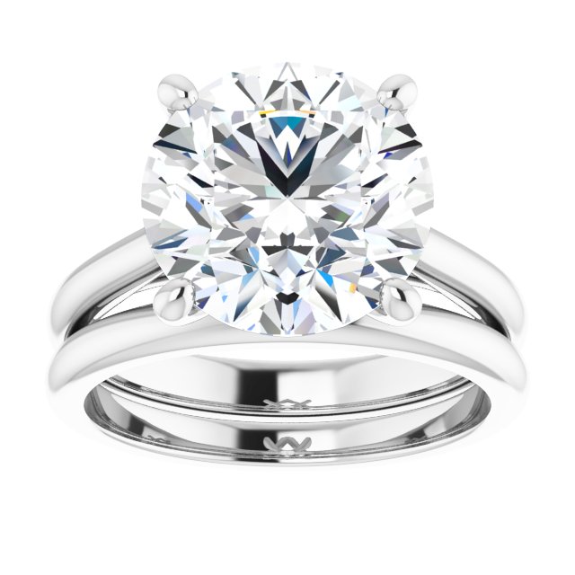 4.75 carat Round Moissanite DEF/VVS Classic Solitaire Engagement Ring in 14KW | AllComponents_ViewS 4.75 carat Round Moissanite DEF/VVS Classic Solitaire Engagement Ring in 14KW | AllComponents_ViewS