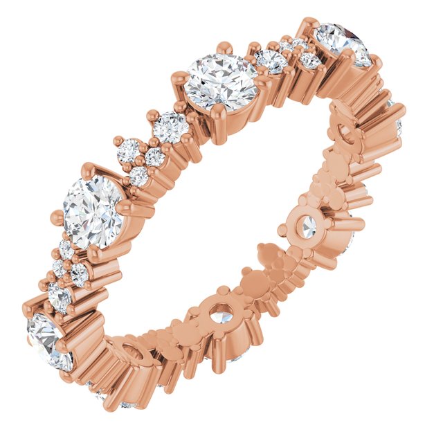 Alternating 1.58 tcw Round Diamond GH/VS2+ Eternity Ring in 14KR | ViewA Alternating 1.58 tcw Round Diamond GH/VS2+ Eternity Ring in 14KR | ViewA