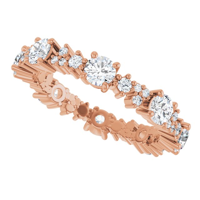 Alternating 1.58 tcw Round Diamond GH/VS2+ Eternity Ring in 14KR | View5 Alternating 1.58 tcw Round Diamond GH/VS2+ Eternity Ring in 14KR | View5