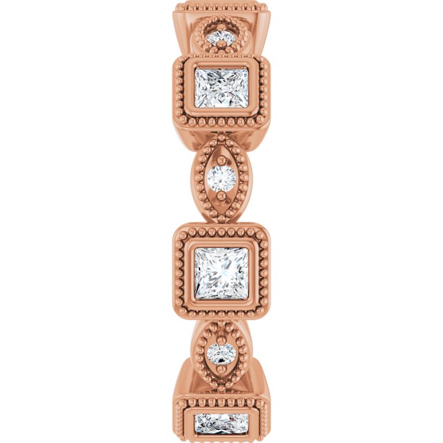 East West 1.02 tcw Square Lab-Grown D/VVS2+ Eternity Ring in 14KR | ViewE East West 1.02 tcw Square Lab-Grown D/VVS2+ Eternity Ring in 14KR | ViewE