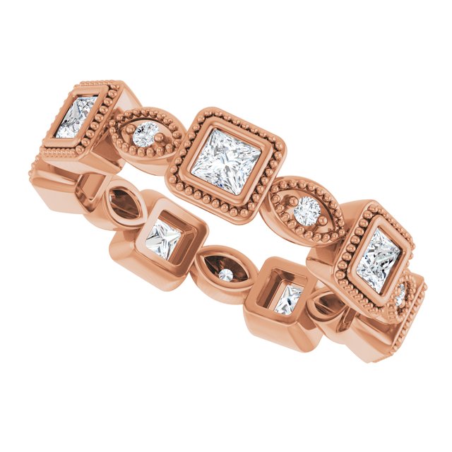 East West 1.02 tcw Square Lab-Grown D/VVS2+ Eternity Ring in 14KR | View5 East West 1.02 tcw Square Lab-Grown D/VVS2+ Eternity Ring in 14KR | View5