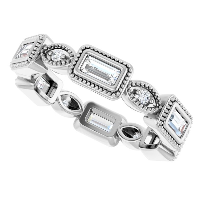 East West 1.11 tcw Straight Baguette Diamond EF/VS1+ Eternity Ring in PLAT | View5 East West 1.11 tcw Straight Baguette Diamond EF/VS1+ Eternity Ring in PLAT | View5