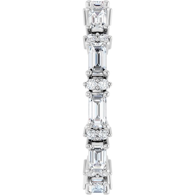 Alternating 1.28 tcw Emerald Moissanite DEF/VVS Eternity Ring in 14KW | ViewE Alternating 1.28 tcw Emerald Moissanite DEF/VVS Eternity Ring in 14KW | ViewE