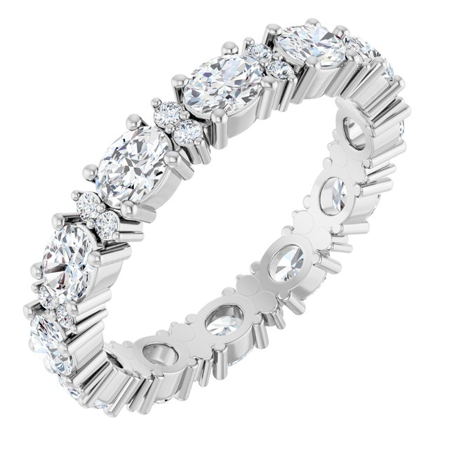 Alternating 1.39 tcw Oval Lab-Grown GH/VS2+ Eternity Ring in 14KW | ViewA Alternating 1.39 tcw Oval Lab-Grown GH/VS2+ Eternity Ring in 14KW | ViewA