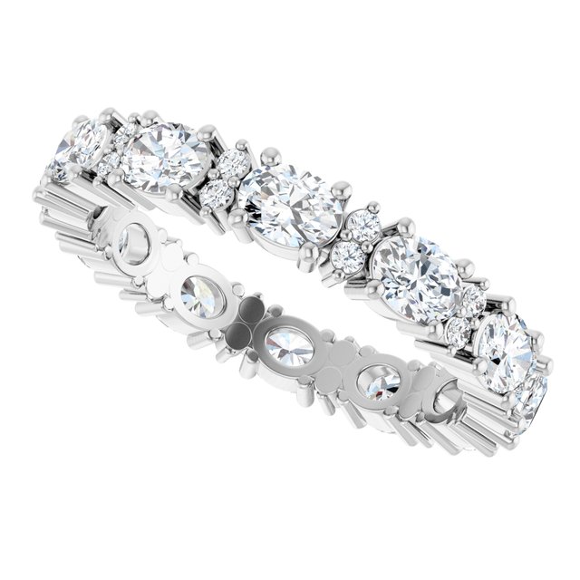Alternating 1.39 tcw Oval Lab-Grown GH/VS2+ Eternity Ring in 14KW | View5 Alternating 1.39 tcw Oval Lab-Grown GH/VS2+ Eternity Ring in 14KW | View5