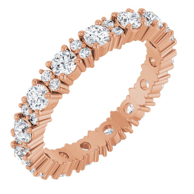 Alternating 1.44 tcw Round Moissanite DEF/VVS Eternity Ring in 14KR | ViewA Alternating 1.44 tcw Round Moissanite DEF/VVS Eternity Ring in 14KR | ViewA