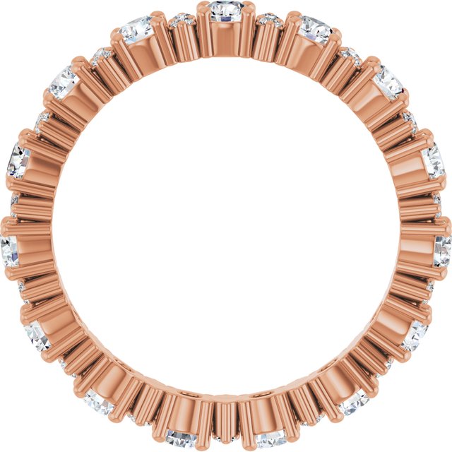 Alternating 1.44 tcw Round Moissanite DEF/VVS Eternity Ring in 14KR | ViewB_4 Alternating 1.44 tcw Round Moissanite DEF/VVS Eternity Ring in 14KR | ViewB_4