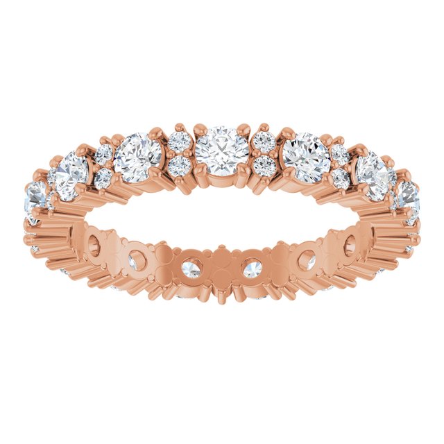 Alternating 1.44 tcw Round Moissanite DEF/VVS Eternity Ring in 14KR | ViewS Alternating 1.44 tcw Round Moissanite DEF/VVS Eternity Ring in 14KR | ViewS