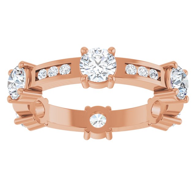 Alternating 1.61 tcw Round Moissanite DEF/VVS Eternity Ring in 14KR | ViewS Alternating 1.61 tcw Round Moissanite DEF/VVS Eternity Ring in 14KR | ViewS