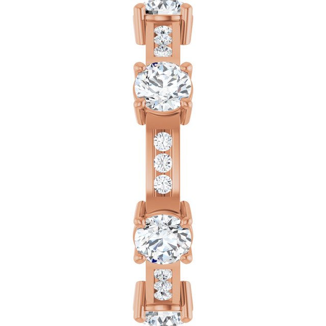 Alternating 1.61 tcw Round Moissanite DEF/VVS Eternity Ring in 14KR | ViewE Alternating 1.61 tcw Round Moissanite DEF/VVS Eternity Ring in 14KR | ViewE
