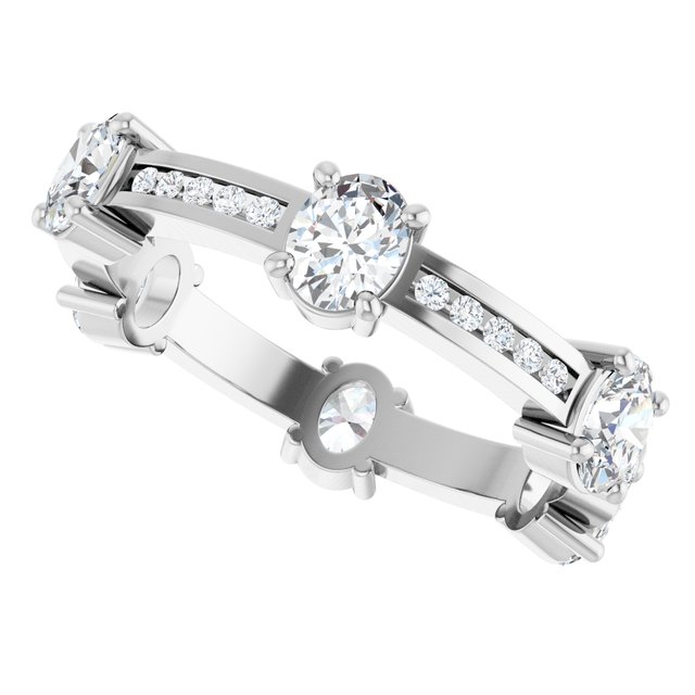 Alternating 1.77 tcw Oval Lab-Grown GH/VS2+ Eternity Ring in 14KW | View5 Alternating 1.77 tcw Oval Lab-Grown GH/VS2+ Eternity Ring in 14KW | View5