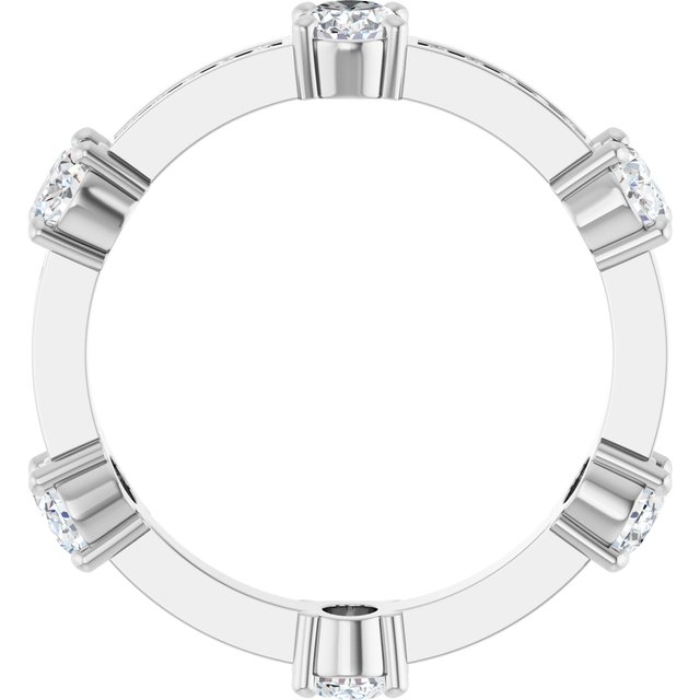 Alternating 1.77 tcw Oval Lab-Grown GH/VS2+ Eternity Ring in 14KW | ViewB_4 Alternating 1.77 tcw Oval Lab-Grown GH/VS2+ Eternity Ring in 14KW | ViewB_4