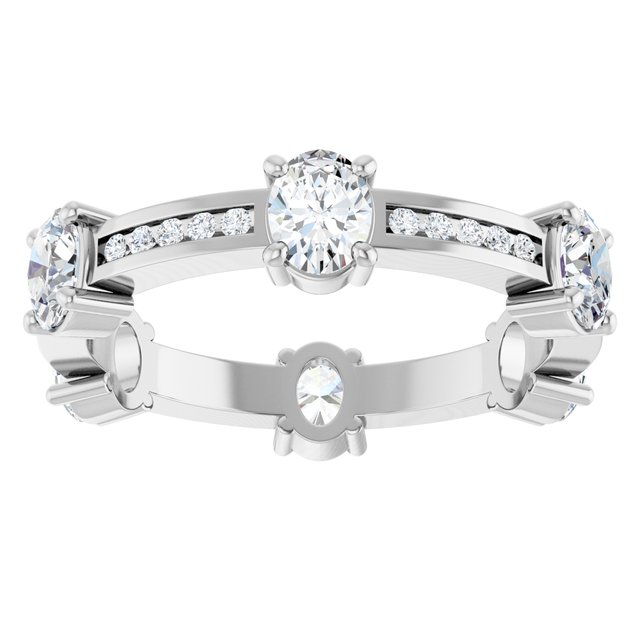 Alternating 1.77 tcw Oval Lab-Grown GH/VS2+ Eternity Ring in 14KW | ViewS Alternating 1.77 tcw Oval Lab-Grown GH/VS2+ Eternity Ring in 14KW | ViewS