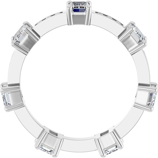 Alternating 2.10 tcw Emerald Moissanite DEF/VVS Eternity Ring in 14KW | ViewB_4 Alternating 2.10 tcw Emerald Moissanite DEF/VVS Eternity Ring in 14KW | ViewB_4