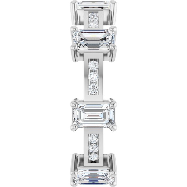 Alternating 2.10 tcw Emerald Moissanite DEF/VVS Eternity Ring in 14KW | ViewE Alternating 2.10 tcw Emerald Moissanite DEF/VVS Eternity Ring in 14KW | ViewE