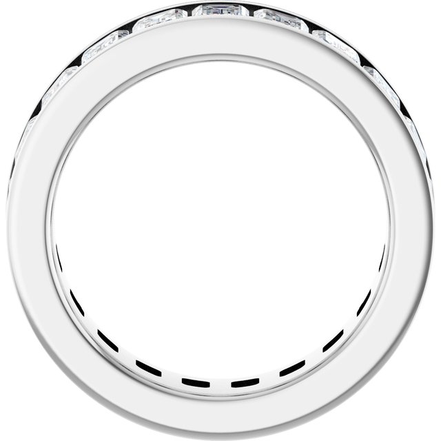Classic 5.67 tcw Emerald Moissanite DEF/VVS Eternity Ring in 14KW | ViewB_4