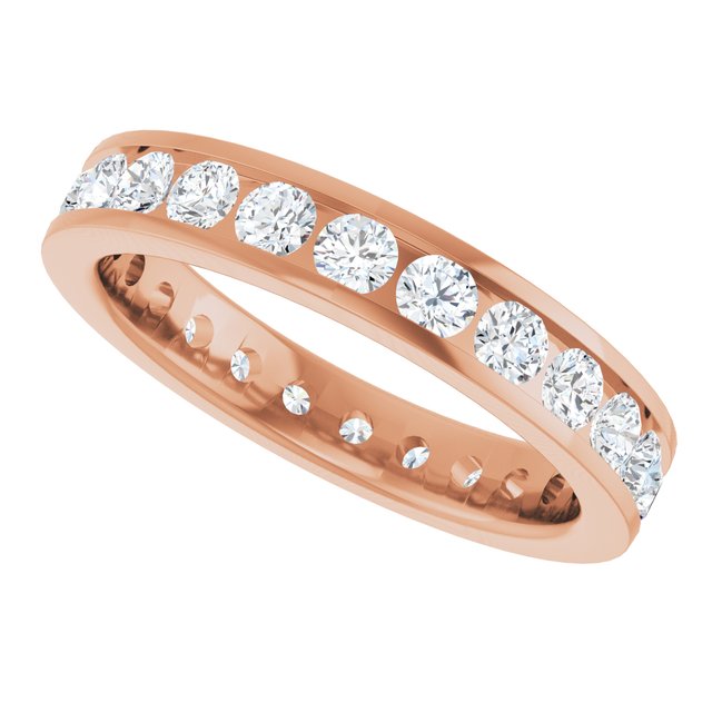 Classic 1.44 tcw Round Moissanite DEF/VVS Eternity Ring in 14KR | View5 Classic 1.44 tcw Round Moissanite DEF/VVS Eternity Ring in 14KR | View5