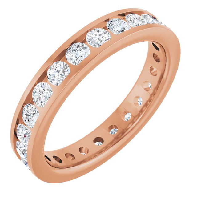 Classic 1.44 tcw Round Moissanite DEF/VVS Eternity Ring in 14KR | ViewA Classic 1.44 tcw Round Moissanite DEF/VVS Eternity Ring in 14KR | ViewA