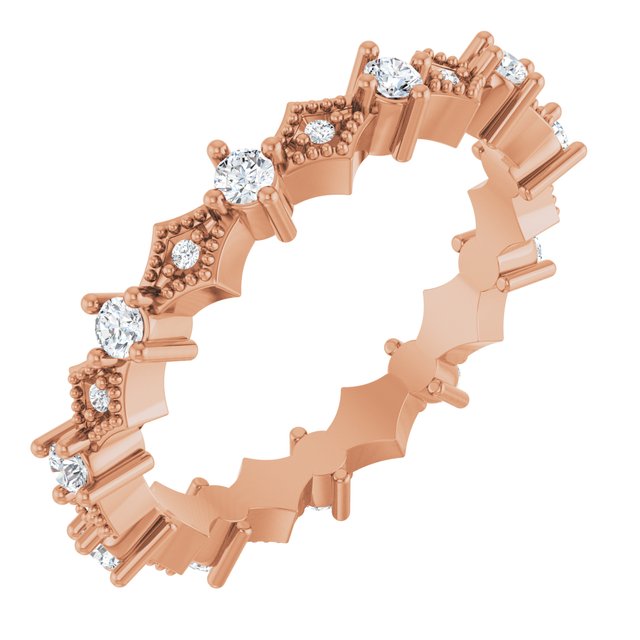 Geometric 0.39 tcw Round Diamond GH/VS2+ Eternity Ring in 14KR | ViewA Geometric 0.39 tcw Round Diamond GH/VS2+ Eternity Ring in 14KR | ViewA