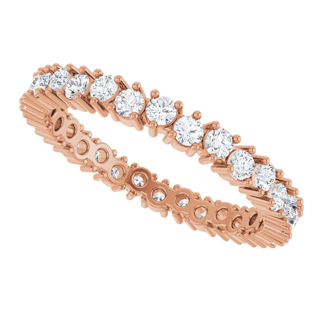 Modern 0.90 tcw Round Diamond GH/VS2+ Eternity Ring in 14KR | View5 Modern 0.90 tcw Round Diamond GH/VS2+ Eternity Ring in 14KR | View5
